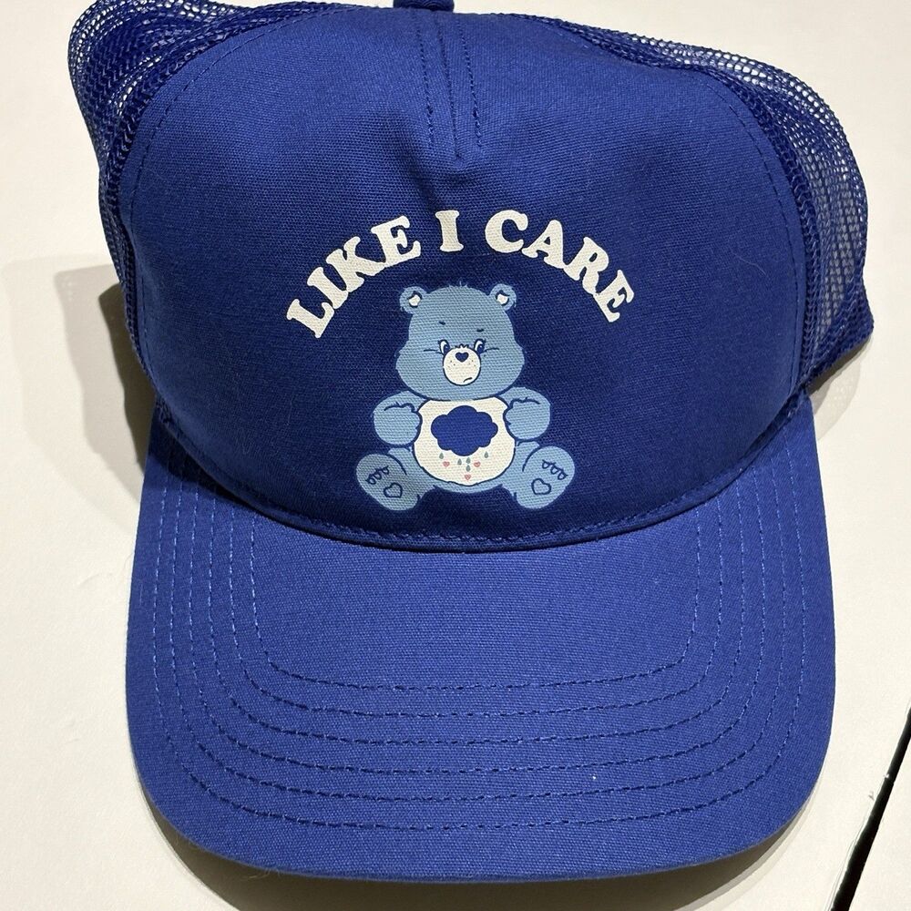 Care Bears Grumpy Bear LIKE I CARE Baseball TRUCKER HAT Cap NEW 2025